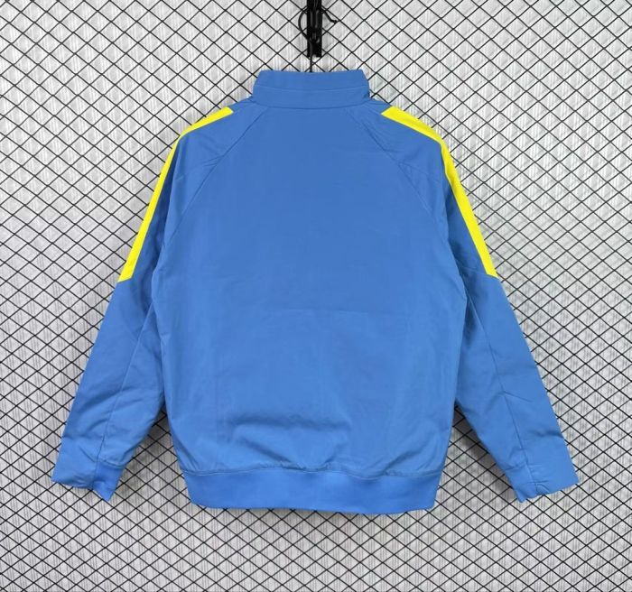 Retro Jacket 2015-2016 Barcelona Blue Soccer Windbreaker Jacket Football Jacket