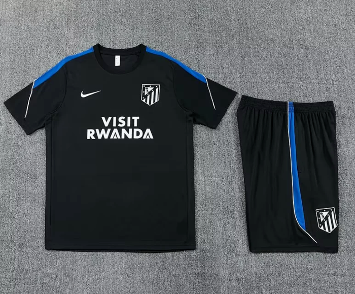 Adult Uniform 2026 Atletico Madrid Black/Blue Soccer Training Jersey and Shorts Football Kits