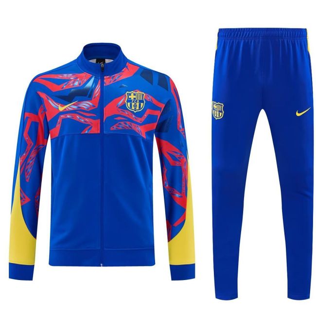 2026 Barcelona Blue/Red/Yellow Soccer Jacket and Pants Football Tracksuit