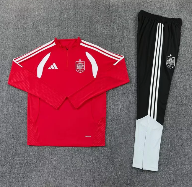 2026-2027 Spain Red/White Soccer Training Sweater and Pants Football Kit