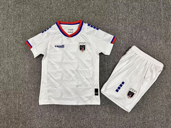 Youth Uniform Kids Kit 2026 Cape Verde Away White Soccer Jersey Shorts Child Football Set