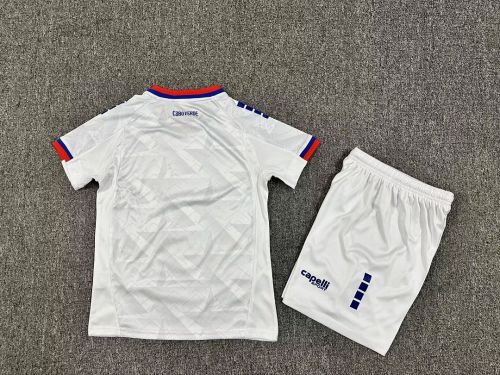 Youth Uniform Kids Kit 2026 Cape Verde Away White Soccer Jersey Shorts Child Football Set