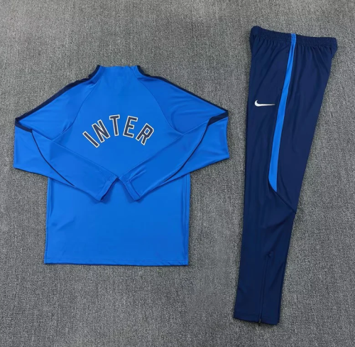 2026-2027 Inter Milan Blue Soccer Training Sweater and Pants Football Kit