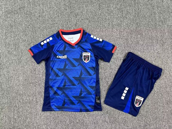 Youth Uniform Kids Kit 2026 Cape Verde Home Soccer Jersey Shorts Child Football Set