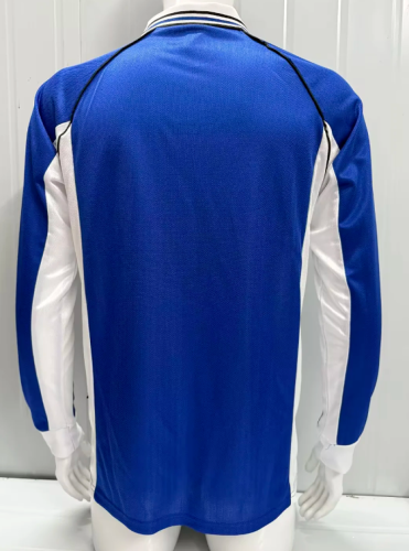Long Sleeve Retro Jersey 1998-2000 Schalke 04 Home Soccer Jersey Vintage Football Shirt
