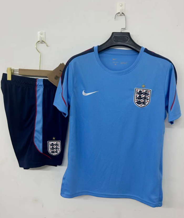 Adult Uniform 2026 England Blue Soccer Training Jersey and Shorts United States Football Kits