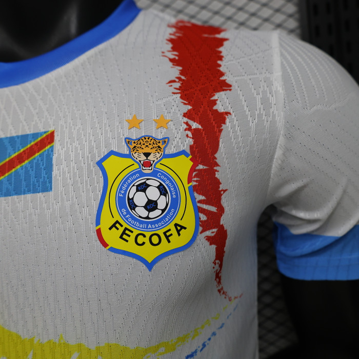 Player Version 2026 Congo White/Blue/Red/Yellow Soccer Jersey Football Shirt
