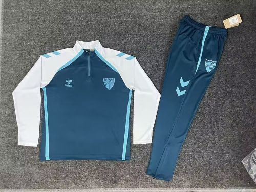 2026-2027 Malaga Blue/White Soccer Training Sweater and Pants Football Kit