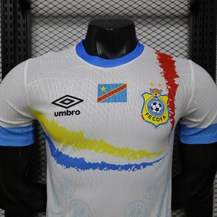 Player Version 2026 Congo White/Blue/Red/Yellow Soccer Jersey Football Shirt