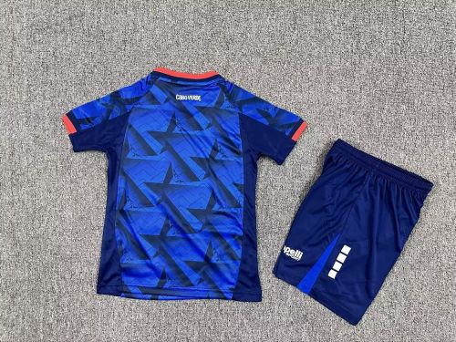 Youth Uniform Kids Kit 2026 Cape Verde Home Soccer Jersey Shorts Child Football Set