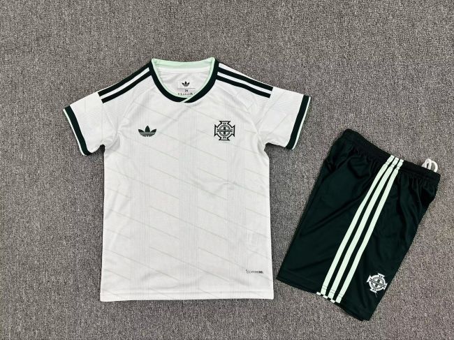 Youth Uniform Kids Kit 2026 Northern Ireland Away Soccer Jersey Shorts Child Football Set