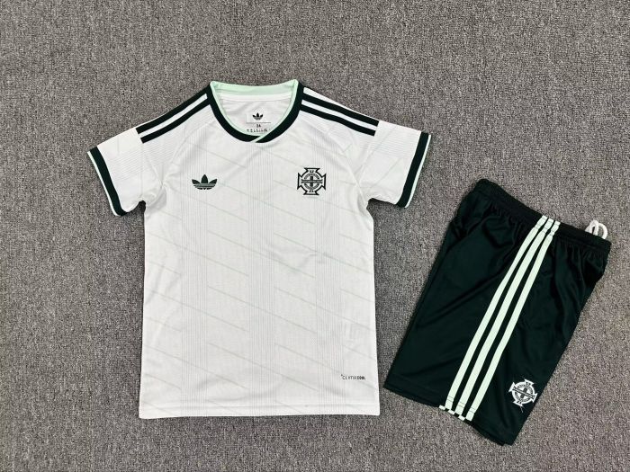 Youth Uniform Kids Kit 2026 Northern Ireland Away Soccer Jersey Shorts Child Football Set