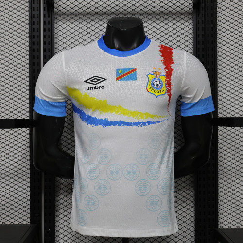 Player Version 2026 Congo White/Blue/Red/Yellow Soccer Jersey Football Shirt