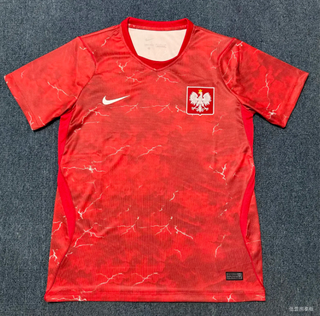 Fan Version Poland 2026 Away Red Soccer Jersey Football Shirt