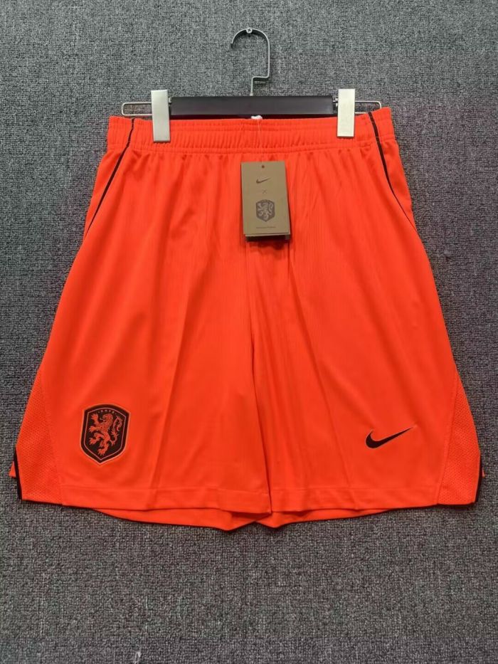 Fan Version 2026 Netherlands Away Orange Soccer Shorts Holland Football Shorts