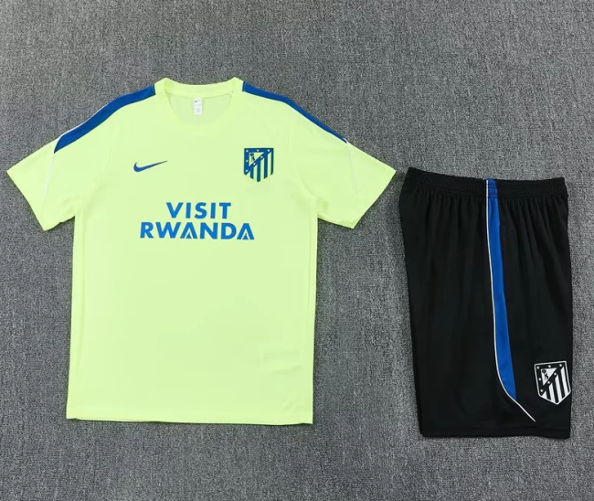 Adult Uniform 2026 Atletico Madrid Green Soccer Training Jersey and Shorts Football Kits