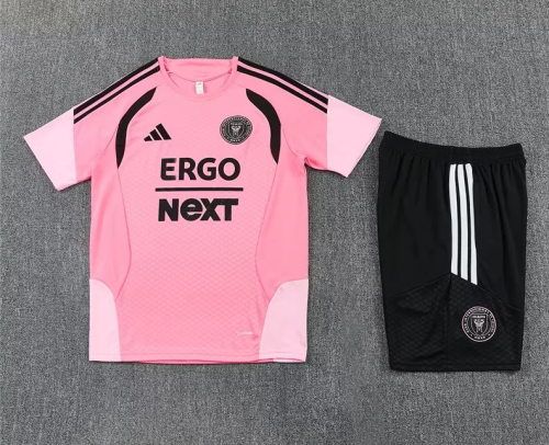 Adult Uniform 2026 Inter Miami Pink/Black Soccer Training Jersey and Shorts Football Kits