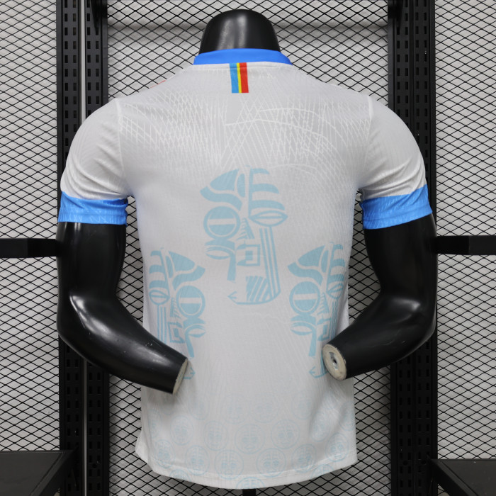 Player Version 2026 Congo White/Blue/Red/Yellow Soccer Jersey Football Shirt