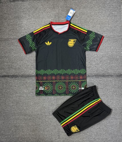 Adult Uniform 2026 Jamaica Away Black Soccer Jersey Shorts Men's Football Kit