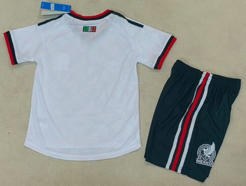 Player Version Youth Uniform Kids Kit 2026 Mexico Away White Soccer Jersey Shorts Child Football Set
