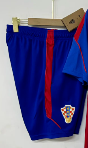 Fan Version 2026 Croatia Blue/Red Soccer Training Shorts Football Shorts