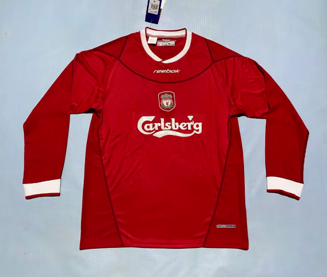 Long Sleeve Retro Jersey 2002-2004 Liverpool Home Soccer Jersey Vintage Football Shirt