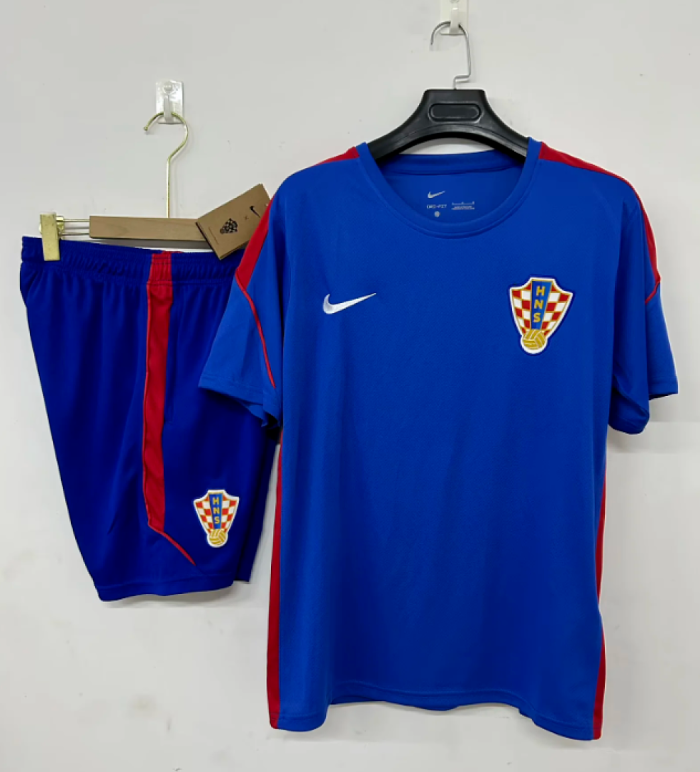 Adult Uniform 2026 Croatia Blue/Red Soccer Training Jersey and Shorts Football Kits