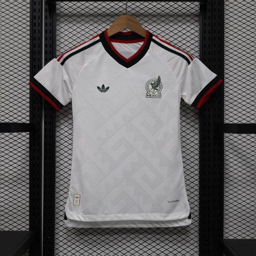 Women Fan Version 2026 Mexico Away White Soccer Jersey Girl Football Shirt