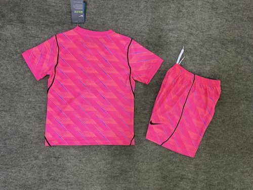 Player Version Youth Uniform Kids Kit 2026 France Pink Soccer Jersey Shorts Child Football Set