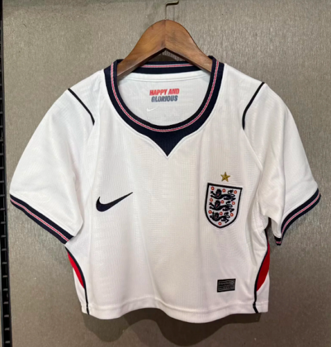 Women 2026 England Home Crop Soccer Shirt Girl Football Jersey