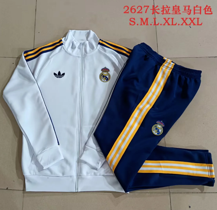 2026 Real Madrid white originals Soccer Jacket and Pants Football Tracksuit