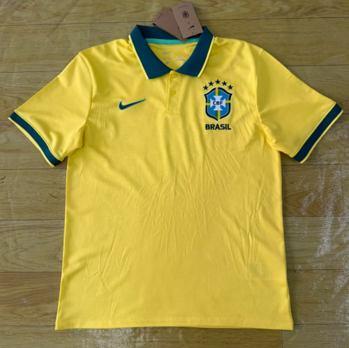 Fan Version 2026 Brazil Yellow Soccer Polo Brasil Camisetas de Futbol