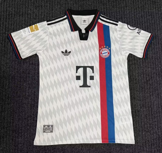 with Bundesliga Patch Fan Version 2026-2027 Bayern Munich White Special Edition Soccer Jersey Bayern Munchen Red/White Football Shirt