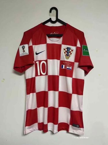 with Front Lettering+World Cup Patch Retro Jersey 2018 Croatia Home Soccer Jersey Vintage Football Shirt