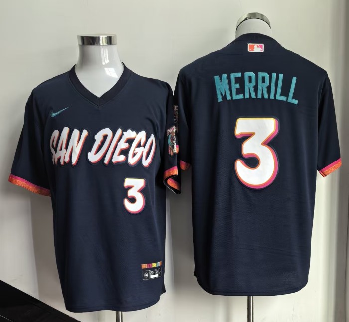 City Edition San Diego Padres MERRILL 3 MLB Jersey Cool Baseball Shirt