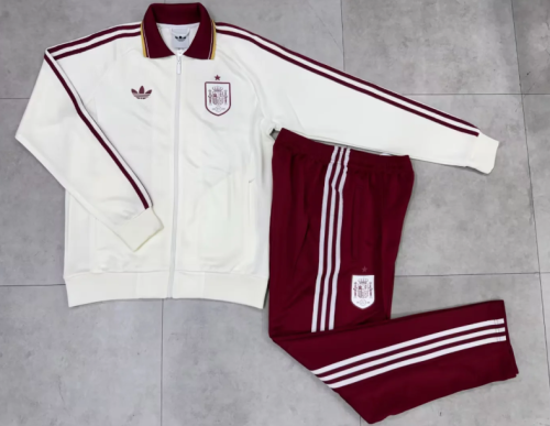 2026-2027 Spain White Tracksuit Jacket Football Jacket and Pants