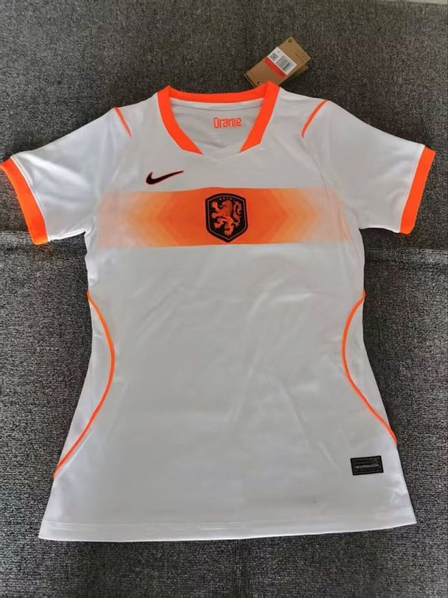 Women 2026 Netherlands Away White Soccer Jersey Girl Holland Football Shirt