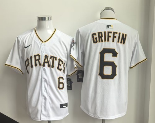 Pittsburgh Pirates Griffin 6 White Cool Base Jersey MLB Shirt