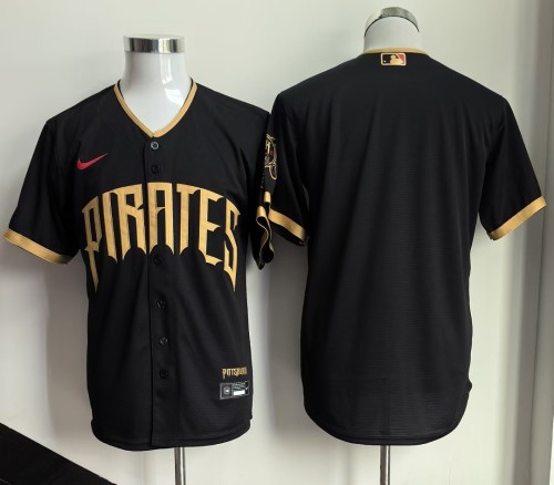 City Edition Pittsburgh Pirates Black Blank Cool Base Jersey MLB Shirt
