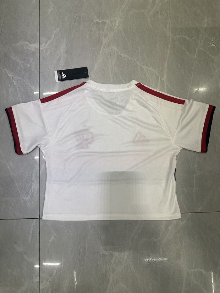 Women 2026 Flamengo Away White Crop Soccer Shirt Girl Football Jersey
