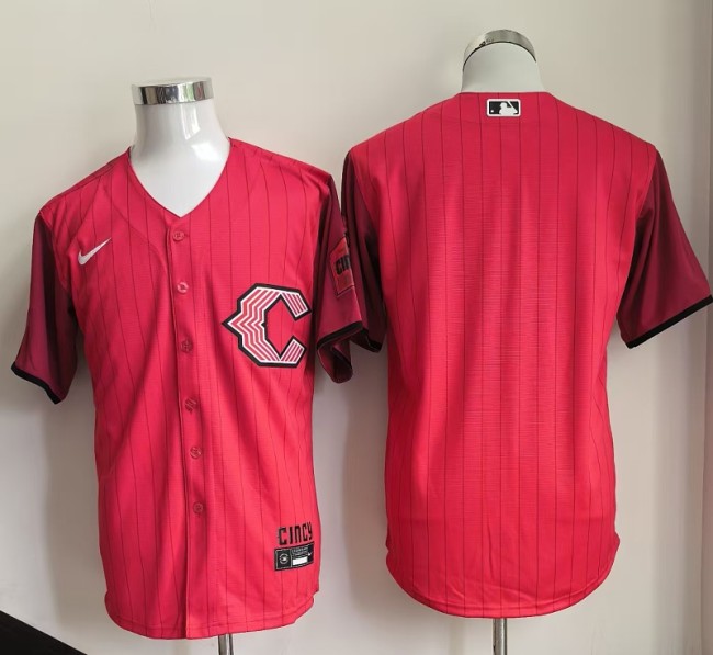 City Edition Cincinnati Reds Blank Red Cool Base Jersey MLB Shirt