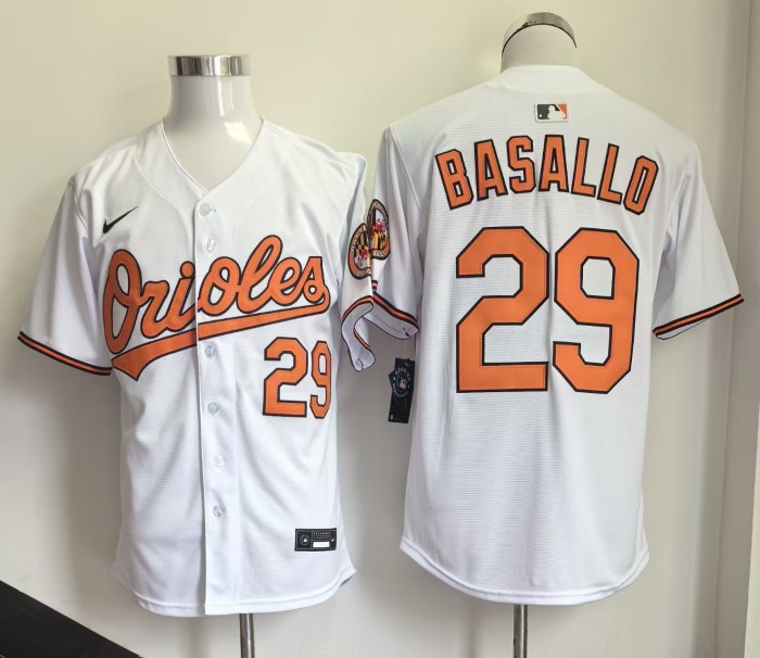 Baltimore Orioles 29 BASALLO White MLB Shirt Cool Base Jersey