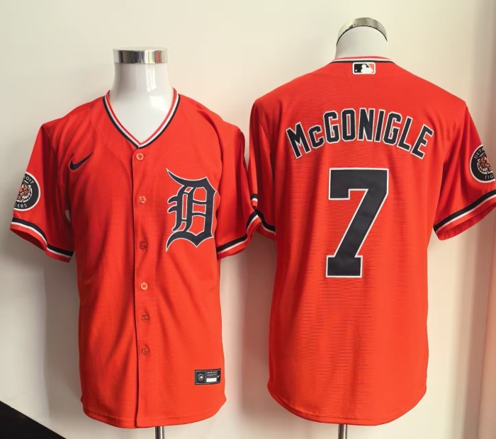 Detroit Tigers McGONIGLE 7 Orange MLB Cool Jersey Baseball Shirt