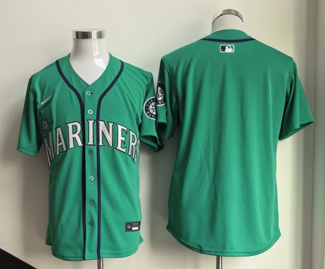 Seattle Mariners Blank Green Cool Base Jersey MLB Shirt