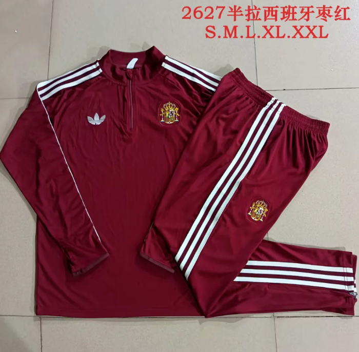2026-2027 Spain Red Soccer Training Sweater and Pants Football Kit
