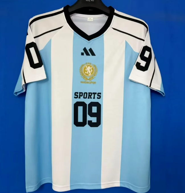 09 sport jerseys Blue/White Soccer Jersey Football Shirt