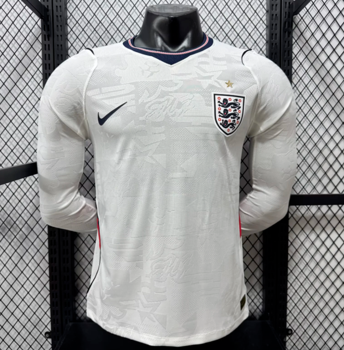 Long Sleeve Player Version 2026 England Home Soccer Jersey Football Shirt
