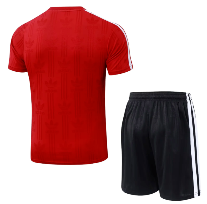 Adult Uniform 2026 Germany Red Retro Model Soccer Training Jersey and Shorts Football Kits