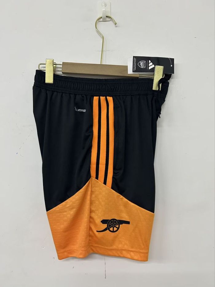 Fan Version 2026-2027 Arsenal Black/Yellow Soccer Training Shorts Football Shorts