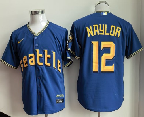 City Edition Seattle Mariners NAYLOW 12 Blue Cool Base Jersey MLB Shirt